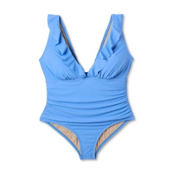 Women's Ruffle Ruched Full Coverage One Piece Swimsuit - Kona Sol - Picture 2 of 3